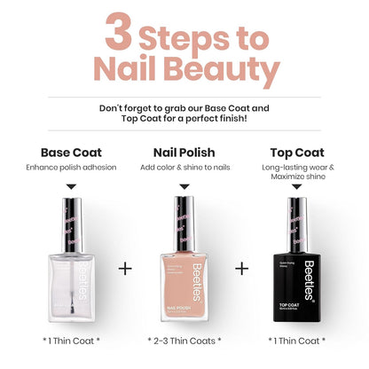 Beetles Nail Polish - Jelly Nail Polish Nude Nail Concealer Fast Dry Quick Natural Brown Nail Strengthener and Growth Treatment for Thin and Damaged Nails,0.51 FL OZ