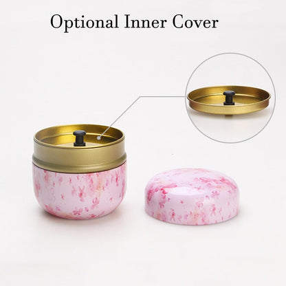 Body Powder Puff and Container for Dusting Powder, Women Powder Puff and Powder Case for Bath and Travel (Sakura)
