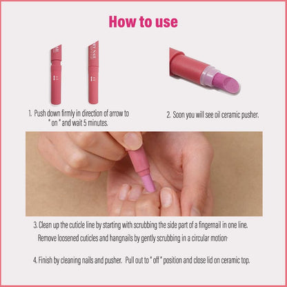 1PCS Ceramic Cuticle On/Off Oil Pusher Cuticle Pusher (Ivory)