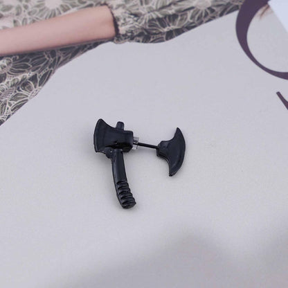 Punk Axe Ear Jacket Earrings Black Axe Stud Earrings Gothic Scary Axe Earrings Axe Hatchet Shape Earrings Jewelry for Women