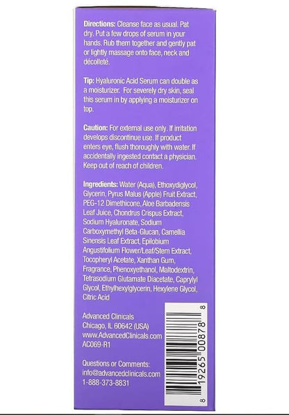 Advanced clinicals pure hyaluronic acid