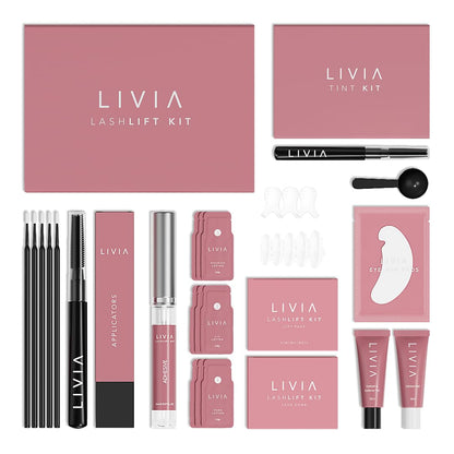 Lash Lift Kit + Color Kit by Livia - Perfectly Curled and Darker Lashes for 8 Weeks from Home, Faster Alternative to Lash Serums, Complete 3 Applications DIY Perm Kit