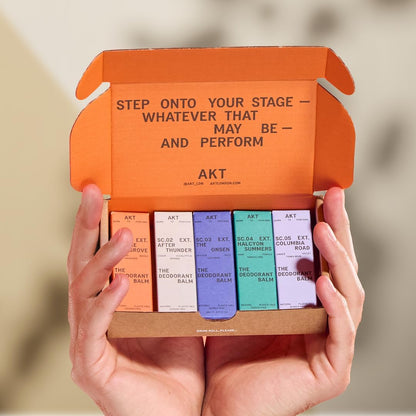 AKT Mini Deodorant Balms Discovery Set, Pack of 5 x 0.16 Fl Oz, Natural Deodorants for Men and Women, Award-Winning, Multi-use, Cream Deo Without Aluminum, Plastic Free, All Genders