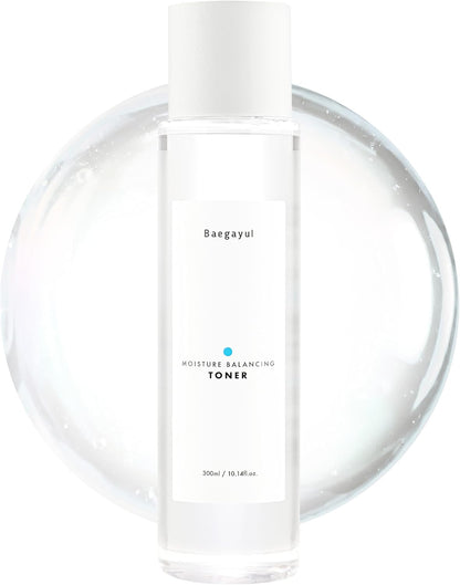 Moisture Balancing Face Toner - Korean Skincare for Sensitive Skin, Hydrating & Soothing with Exfoliating PHA and Hyaluronic Acid, Botanical, Sulfate-Free, Low pH Daily Toner (10.14fl oz)
