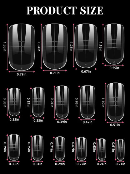 300 Pcs Toe Dual Nail Forms for Poly Extension Gel, EBANKU Toenail Dual Forms Reusable Full Cover Molds for French Tip Acrylic Toenails Pedicure for Salon & DIY at Home 15 Sizes