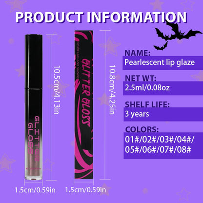 Taupe Metallic Lipstick for Women,Glitter Sparkling Liquid Lipstick,Long Lasting Waterproof Lightweight Comfortable Non-Drying Bold Dark Lip Gloss for Gothic Stage Makeup,Cruelty Free