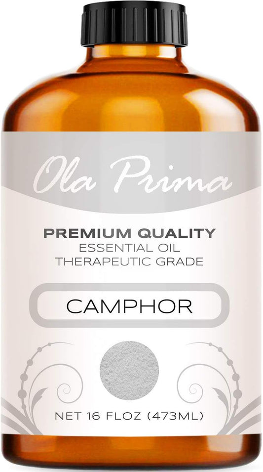 Ola Prima Camphor Essential Oil for Aromatherapy, Diffuser, Freshener (16 oz Bulk)