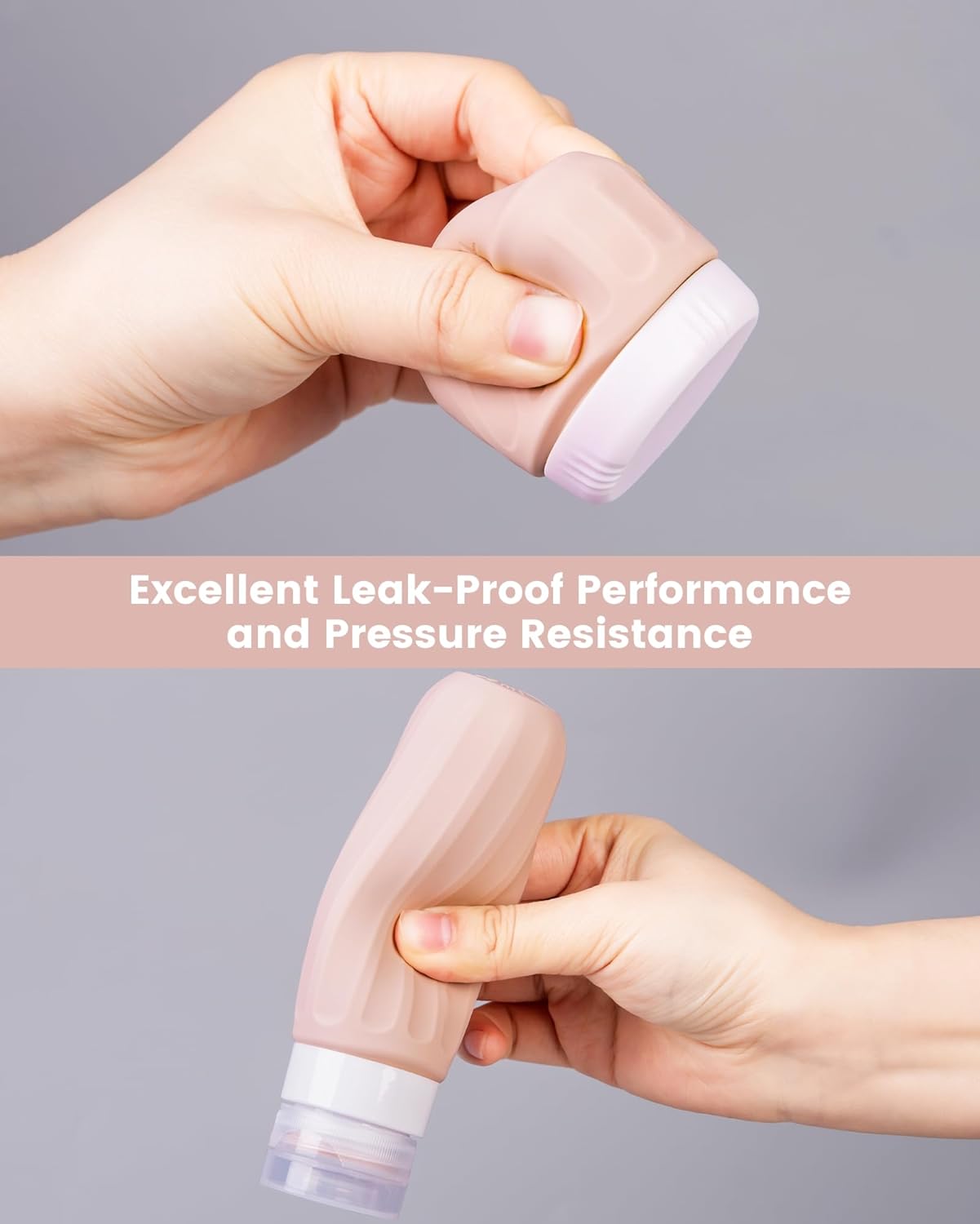 Travel Bottles for Toiletries 8 Pack, Travel Size Toiletries, Tsa Approved Travel Size Containers 3oz, with Travel Essentials Clear Bag, Leak Proof Silicone Squeezable Creams Jars