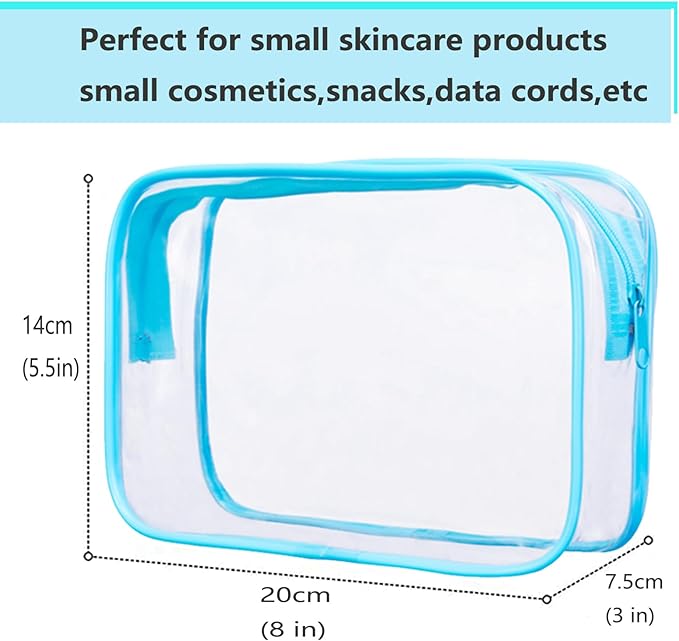 16 pcs clear makeup bags