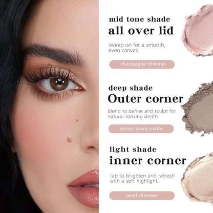 AMY'S DIARY 2 Color Shimmer Matte Eyeshadow Palette 4 pcs set – Shimmer matte Shades eye shadow for Eye Makeup, Long-Lasting & Highly Pigmented, Vegan & Cruelty-Free for woman (01+02+03+04)