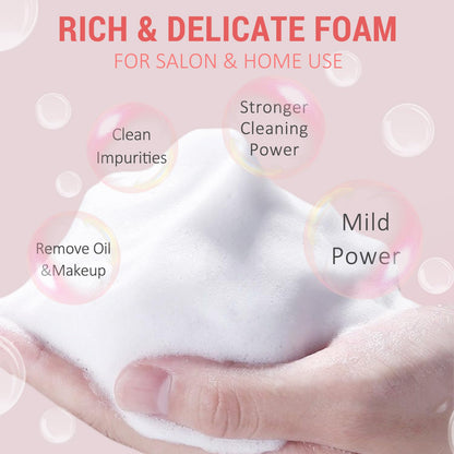 EMEDA Lash Shampoo Kit - 3.38 fl.oz / 100ml Gentle Foam Lash Cleanser, Oil-Free Cleaning for Wash Extension/Natural Eyelash Bath with Rinse Bottle Brush (Strawberries)