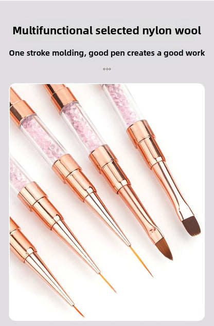 6pcs Double-Ended Nail Art Brushes Set - Professional Nail Design Tools for Acrylic & Gel Nails Gel Polish Art Nail Nail Dotting Brush Pen nail liner brush