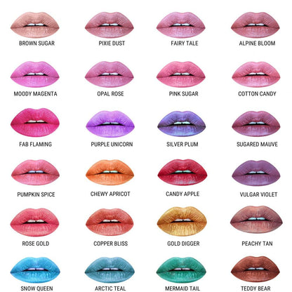 Aromi Metallic Matte Liquid Lipstick | Dusty Pink, Light Rosy Mauve Lip Color with Shimmery Finish, Long-lasting, Waterproof, Vegan, Cruelty-free (Fairy Tale)