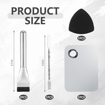 Make Up Spatula Tool Including Makeup Mixing Palette, Spatula Brush, Powder Puff, Color Stick, Makeup Accessories Set for Mixing and Save Cosmetics