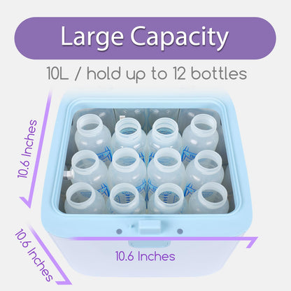 Papablic 4-in-1 UV Light Sanitizer | UV-Clean Sanitizing and Dryer Pro | UV Sanitizer Box with Dual UV-C Lamps for Babies & Whole Family | Large Capacity | Touch Control