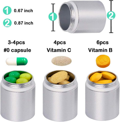 3 Packs Portable Keychain Pill Holder Case, EFFIET 3 Compartments Metal Pocket Emergency Pill Container Dispenser Box Outdoor Medicine Bottle Tin for Daily Supplyment (Mixed Color)