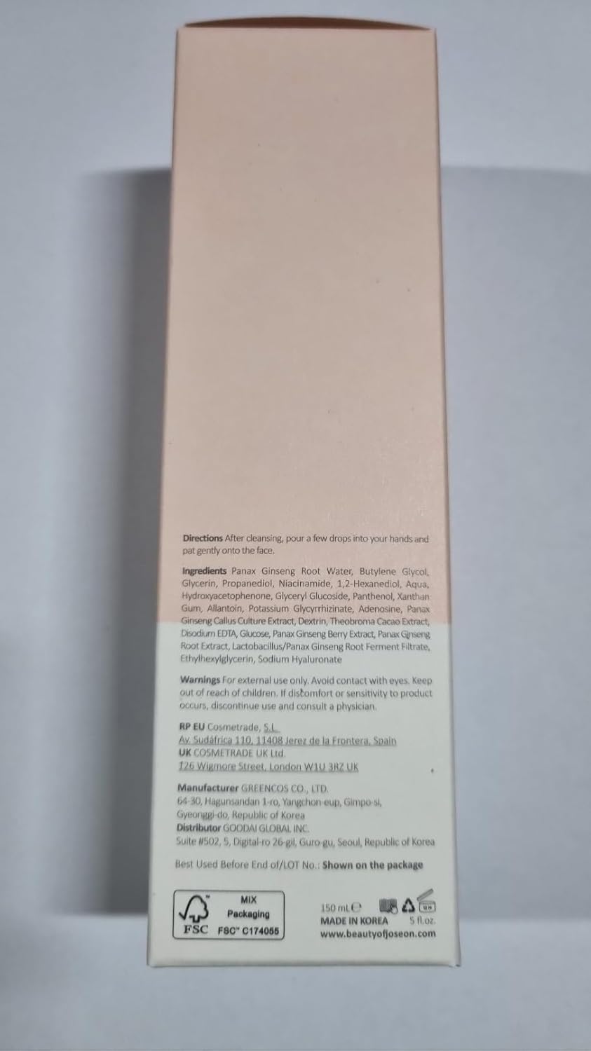 Beauty of Joseon Ginseng Essence Water Hydrating Face Toner for Dry, Dull Skin. Korean Moisturizing Skin Care for Men and Women 150ml, 5 fl.oz