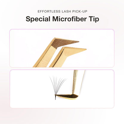 Curacoro Lash Tweezer - Professional & Precision Fiber Tip Grip Lash Tweezers for Eyelash Extensions, Multi Shapes & Purposes Tweezers for Volume, Isolation & Classic Lashes (Silver, Girl Boss)