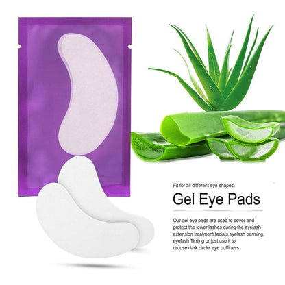 100 Pairs Eyelash Extension Gel Patches, Lash Extensions Hydrogel Under Eye Pads Beauty Eye Mask supplies(purple)