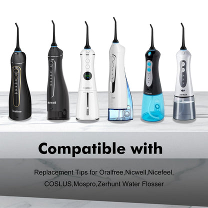 Replacement Tips for Oralfree,Nicwell,Nicefeel,COSLUS,Mospro,Zerhunt,McNaval Water Flosser, Replacement Heads Oral Irrigator Jet Tip Nozzel,Blcak（3 Pack）