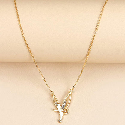 Fairy Pendant Necklace Delicate Gold Angel Necklace Chain Jewelry for Women Girls Gift