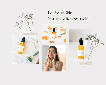 Glow - Turmeric & Rosehip Face Oil, Natural & Organic Face Moisturizer with Turmeric, Camellia, Sea Buckthorn and Chamomile - Facial Serum - 2 oz