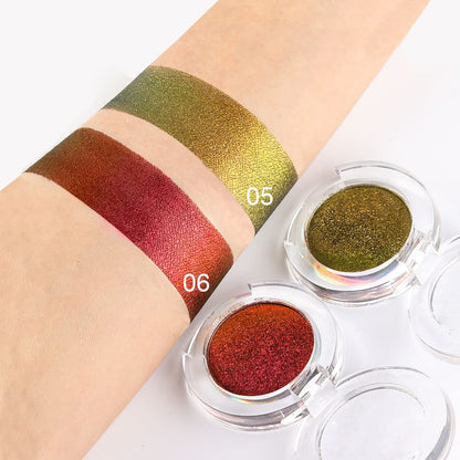 evpct 2Pcs Duochrome Chameleon Chrome Multichrome Eyeshadow Makeup Palette Set Women, Gold green Wine red Gold Metallic Holographic Glitter Sparkle Shimmer Loose Eyeshadow Eye Shadow Palette Makeup