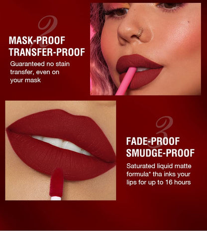 BestLand 6Pcs Matte Liquid Lipstick + Lip Liner Pens Set, One Step Lips Makeup Kits Pigment Velvety Nude Lip Stain Waterproof Long Wear Lip Gloss Make up Gift Set (Graceful Nudes Collection)