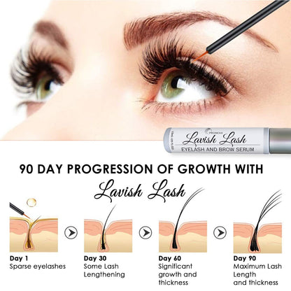 Hairgenics Lavish Lash – Eyelash Growth Enhancer & Brow Serum with Biotin & Natural Growth Peptides for Long, Thick Lashes and Eyebrows! Dermatologist Certified, Cruelty Free & Hypoallergenic.