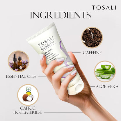 Buttocks Firming Gel 6.8 fl oz - Stretch Marks Removal, Anti Aging & Anti Cellulite Gel with Caffeine, Aloe Vera & Essential Oils, Instant Hydration Skin Care Formula, Tightening & Skin Firming