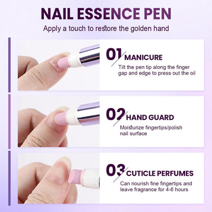 2-in-1 Cuticle Oil Pen & Pusher with Ceramic Tip – Sassy Tip Cuticle Pusher Pen for Hangnails & Dry Nails, Nourishing Nail Oil Pen for Cuticle Care & Treatment (1)