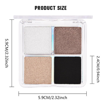 Kaely Powder Eyeshadow Quad, Smoky Bronze Glitter Eyeshadow Palette Makeup, Neutral Eye Shadow Palette for Older Women Pigmented Waterproof, sombras para ojos, Blendable, Cruelty-free, 04