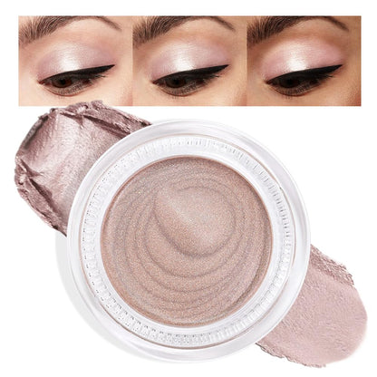 Cream Glitter Light Champagne Shimmer Metallic Eyeshadow Palette Makeup, Mini Instant Holographic Eyeshadow For Women, Sombras Crema Para Ojos, Talc, Paraben & Cruelty Free, 730