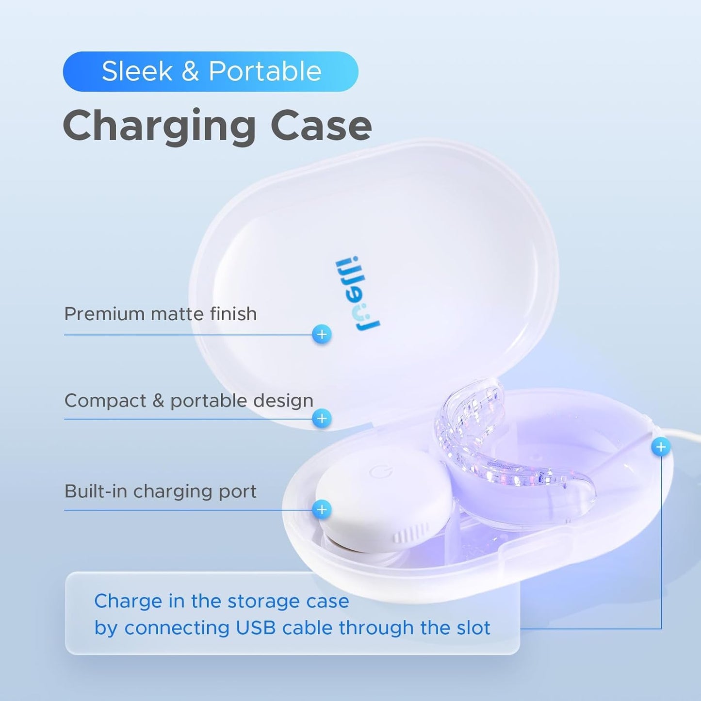 Luelli Teeth Whitening Kit with 35% Carbamide Peroxide - Teeth Whitener for Sensitive Teeth | Enamel Safe - 32 LED Lights - Wireless with Tray and Whitening Gel Pen for Home | Travel (Cool Mint)