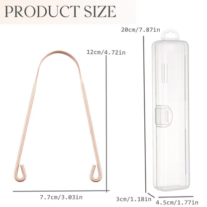 6PCS Copper Tongue Scraper Set Tongue Cleaner Oral Tongue Tools for Fresh Breath and Mouth Hygiene Care with Travel Case