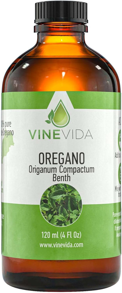 VINEVIDA Oregano Essential Oil 4 oz - Undiluted Oregano Oil - DIY Candle Scents for Candlemaking - Bulk Essential Oil for Soap Making Safe for Skin