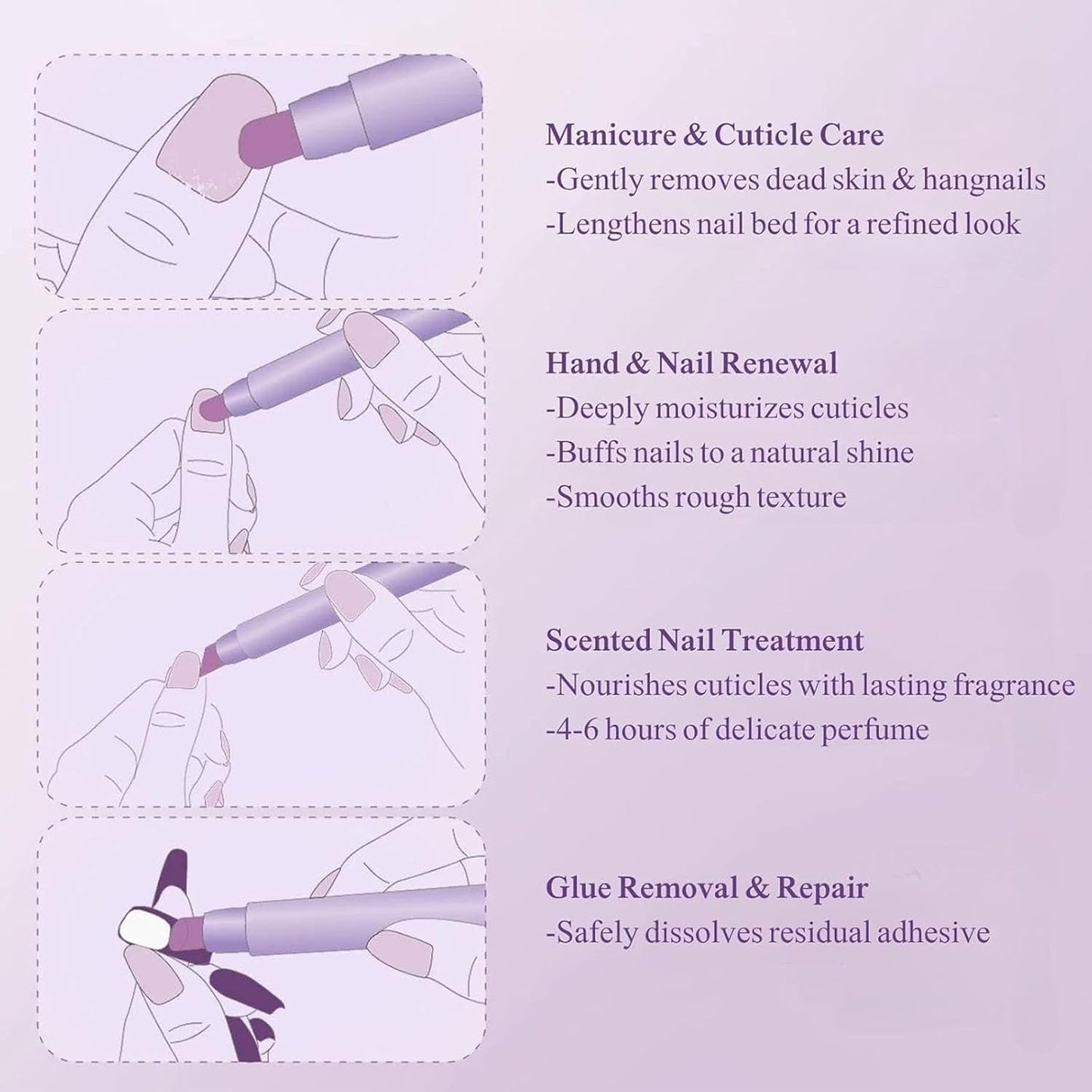 Upgrade 3-in-1 Nail Care Pen, 3-in-1 Cuticle Oil Cuticle Pusher Nail Oil Pen, Cuticle Oil Pens For Nails, for Moisturize Strengthen Brighten Nails Care (3pc)