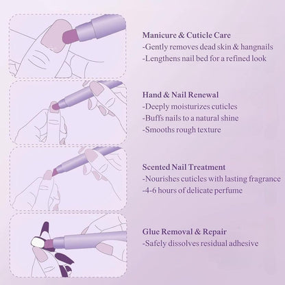 Upgrade 3-in-1 Nail Care Pen, 3-in-1 Cuticle Oil Cuticle Pusher Nail Oil Pen, Cuticle Oil Pens For Nails, for Moisturize Strengthen Brighten Nails Care (3pc)