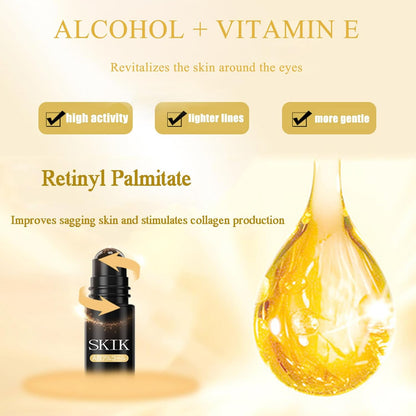 Eye Essence Roll-On,Firms the Skin Around the Eyes,Eye Cream for Dark Circles,Repair Wrinkles Under the Eyes,Intense Hydrating Eye Treatment Serum Oil