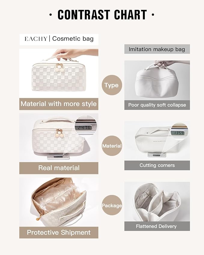 Eachy travel makeup bag,large capacity