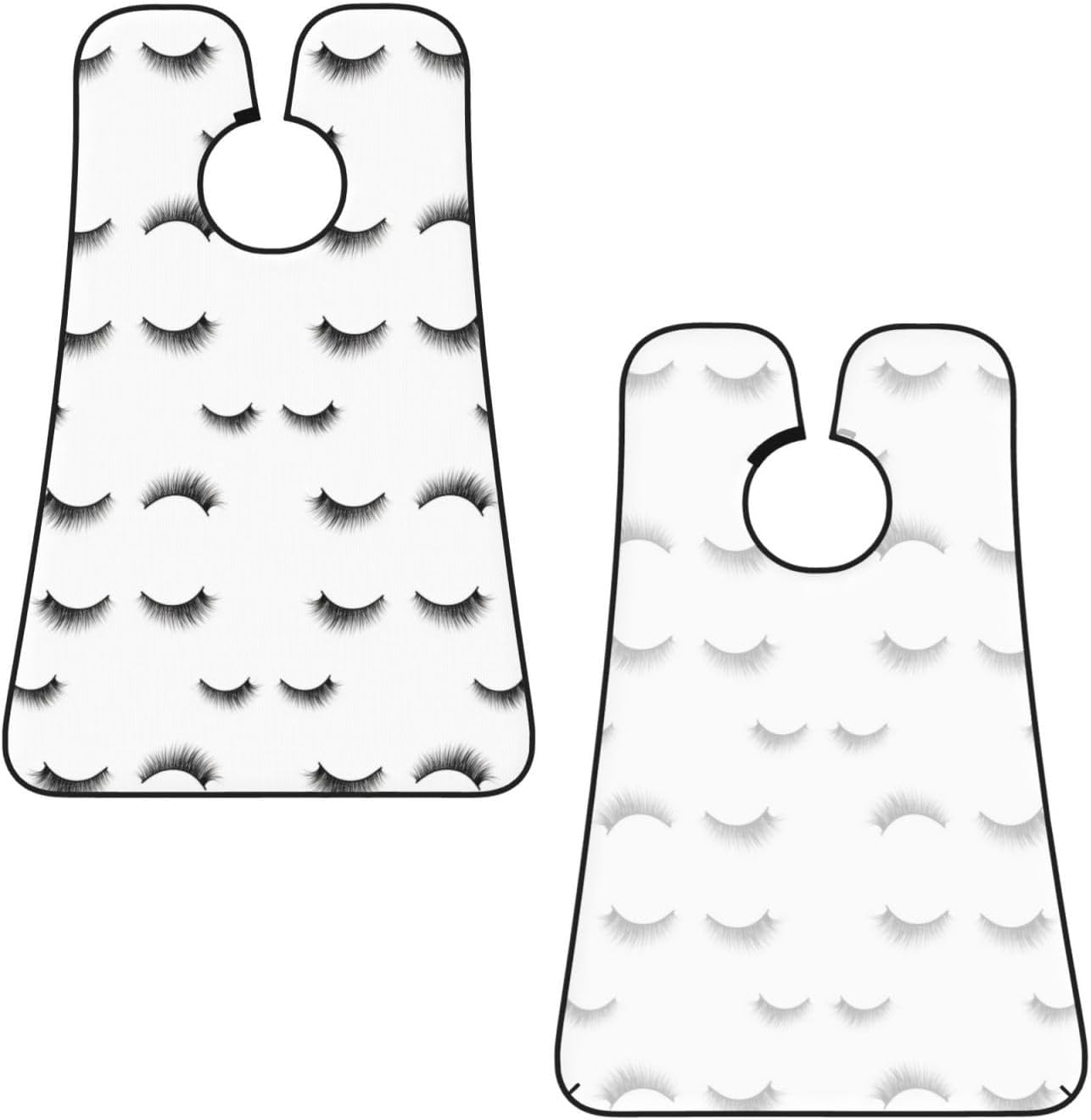 Strong Suction Cup Beard Grooming Bib, Non-Stick Hair Catcher, Waterproof, for Shaving, Black Eyelash White