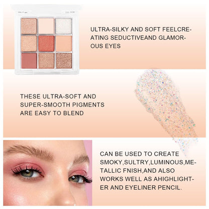 9 Color Eyeshadow Palette Makeup, Neutral Nude Matte Eye shadow & Shimmer Eyeshadow,Long Lasting Waterproof Eye shadow Makeup Palette for Women 06#