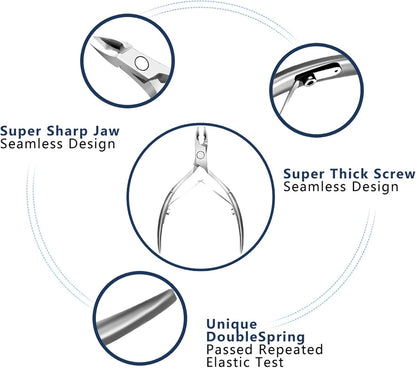 Cuticle Trimmer Cuticle Nippers, Durable Cuticle Cutter, Salon Toe Nail Cuticle Clippers, Stainless Steel Cuticle Remover Cuticle Scissor, Pedicure Manicure Tools for Fingernails and Toenails
