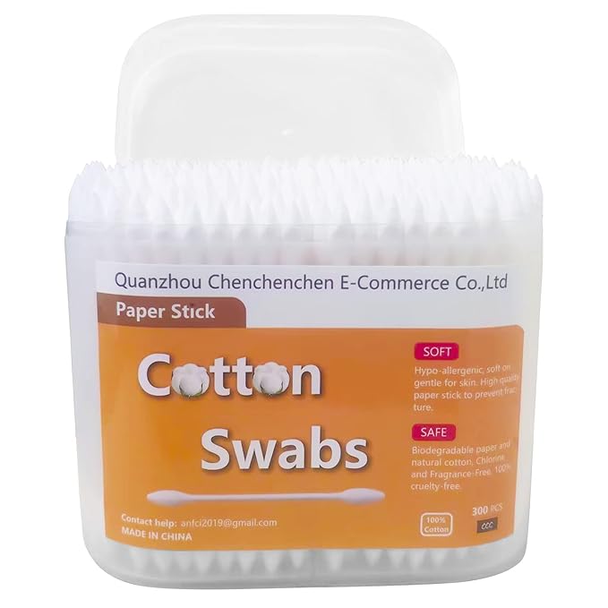 Precision tip cotton swabs/double pointed