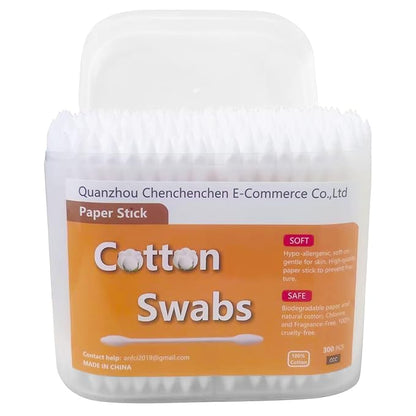 Precision tip cotton swabs/double pointed