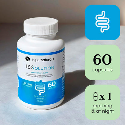 IBSolution - Digestive Health Supplement, Gas, Bloating, Diarrhea, Constipation Relief, Abdominal Pain, With Psyllium, Promote Regularity, Supports Gut Health, Made in USA - 60 Vegan Capsules, 2-Pack
