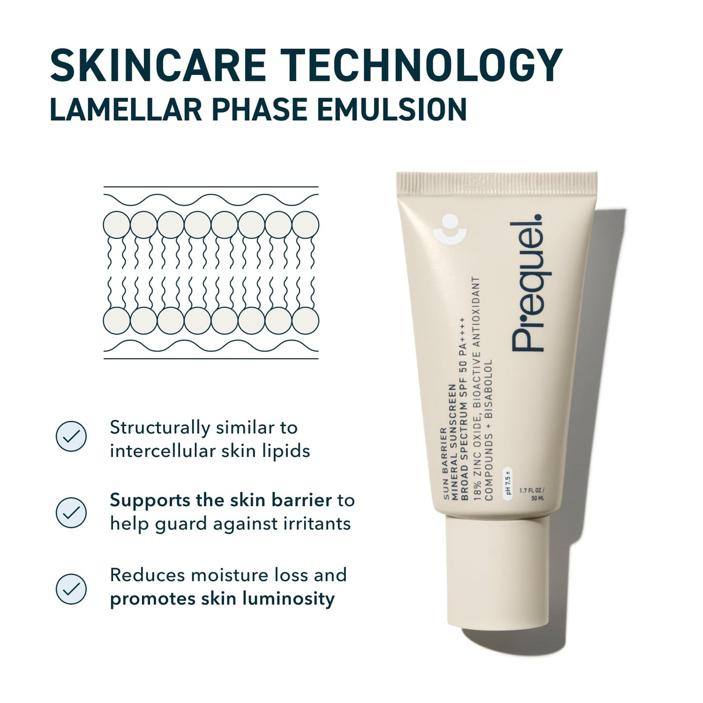 Skin Sun Barrier Mineral Sunscreen SPF 50. PA++++ Broad Spectrum Zinc Oxide Sunblock with Semi-Transparent Lightweight Texture. Moisturizing UV Defense for Face. Travel Size, 1.7oz