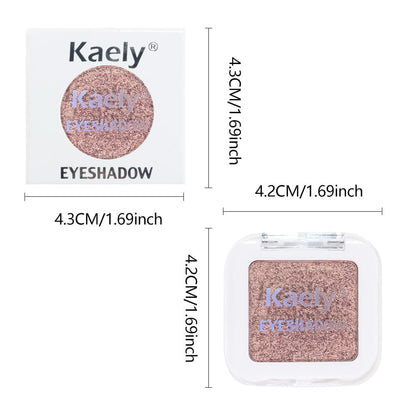 Brown Shimmer Single Eyeshadow Makeup Palette, Natural Brown Single Eye Shades, Mini Travel Palette for Women, Everyday Eyeshadows Makeup 21#