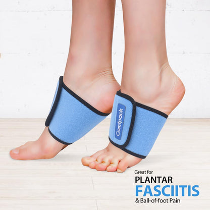 Cold Therapy Wrap with 2 Packs & 2 Sleeves for Pain Relief, Reusable Gel Ice Packs for Foot Plantar, Wrist, Ankle, for Sprains, Muscle Pain, Bruises, Injuries, Blue