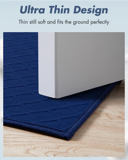 AMOAMI Ultra Thin Bathroom Rugs, Rubber Backed Bath Mats for Bathroom Non Slip, Absorbent Bathroom Mat for Floor, Shower, Sink (17"x28", Blue)